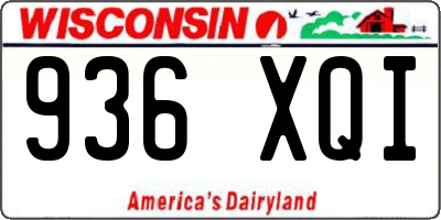 WI license plate 936XQI