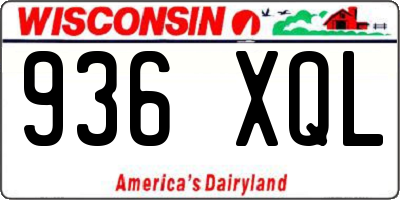 WI license plate 936XQL