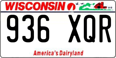 WI license plate 936XQR