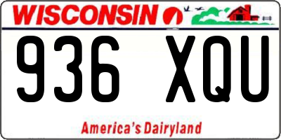WI license plate 936XQU