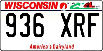 WI license plate 936XRF