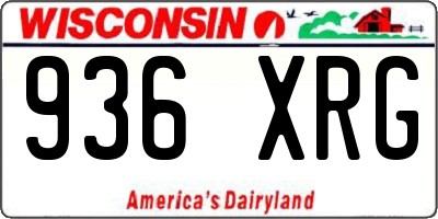 WI license plate 936XRG