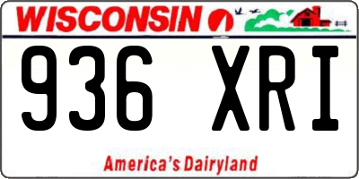 WI license plate 936XRI