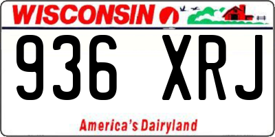 WI license plate 936XRJ