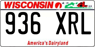 WI license plate 936XRL