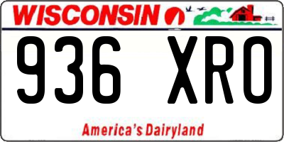 WI license plate 936XRO