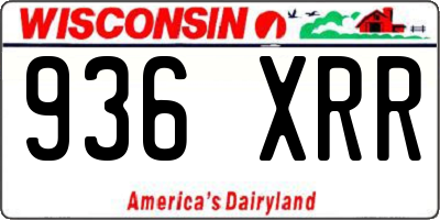WI license plate 936XRR