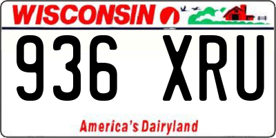 WI license plate 936XRU