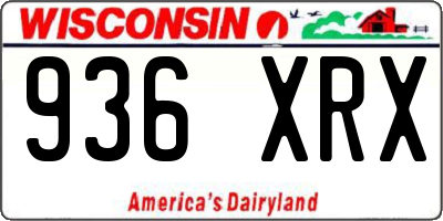 WI license plate 936XRX