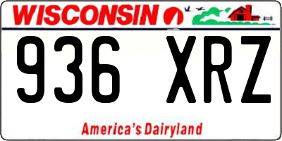 WI license plate 936XRZ