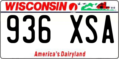 WI license plate 936XSA