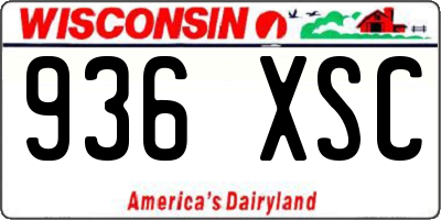 WI license plate 936XSC