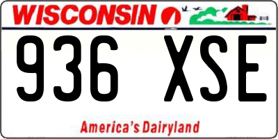 WI license plate 936XSE