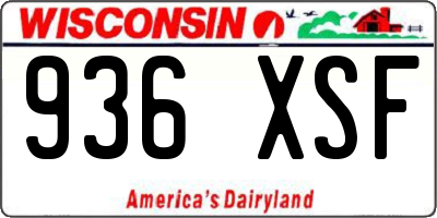 WI license plate 936XSF