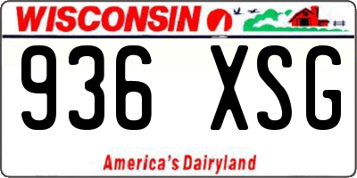 WI license plate 936XSG