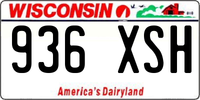 WI license plate 936XSH