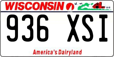 WI license plate 936XSI