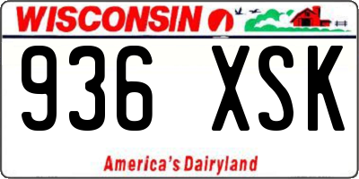 WI license plate 936XSK