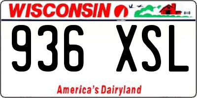 WI license plate 936XSL