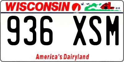 WI license plate 936XSM