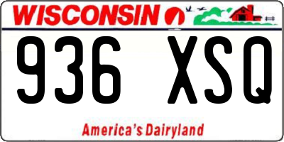 WI license plate 936XSQ