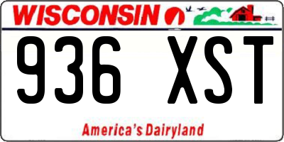WI license plate 936XST