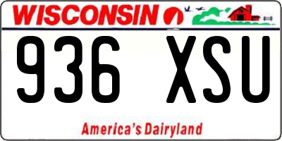 WI license plate 936XSU