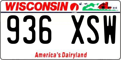 WI license plate 936XSW