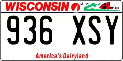 WI license plate 936XSY