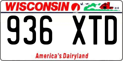 WI license plate 936XTD