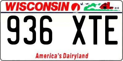 WI license plate 936XTE