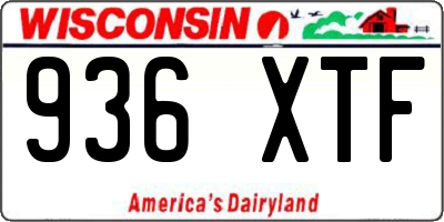 WI license plate 936XTF
