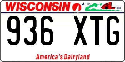 WI license plate 936XTG