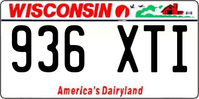 WI license plate 936XTI