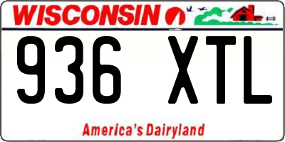 WI license plate 936XTL