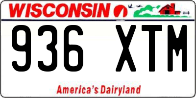 WI license plate 936XTM