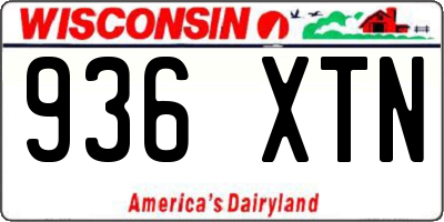 WI license plate 936XTN
