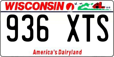 WI license plate 936XTS