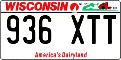 WI license plate 936XTT