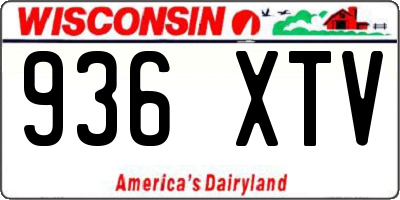 WI license plate 936XTV