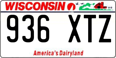 WI license plate 936XTZ