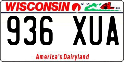 WI license plate 936XUA