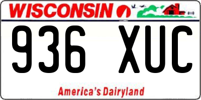 WI license plate 936XUC