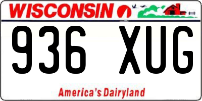 WI license plate 936XUG
