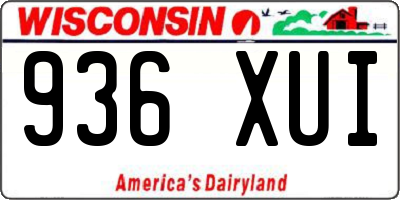 WI license plate 936XUI