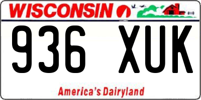 WI license plate 936XUK