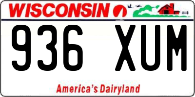 WI license plate 936XUM