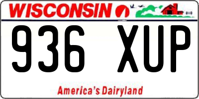 WI license plate 936XUP