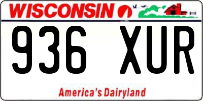 WI license plate 936XUR
