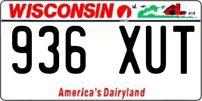 WI license plate 936XUT